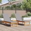 Sun Lounger 2 Pcs Brown 202 X 53 X 89 Cm Solid Acacia Wood
