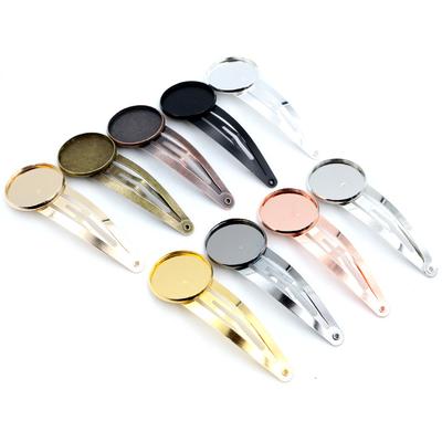 12mm 20mm 10pcs High Quality 4 Colors Plated Copper Material Hairpin Hair Clips Hairpin Base Setting Cabochon Cameo