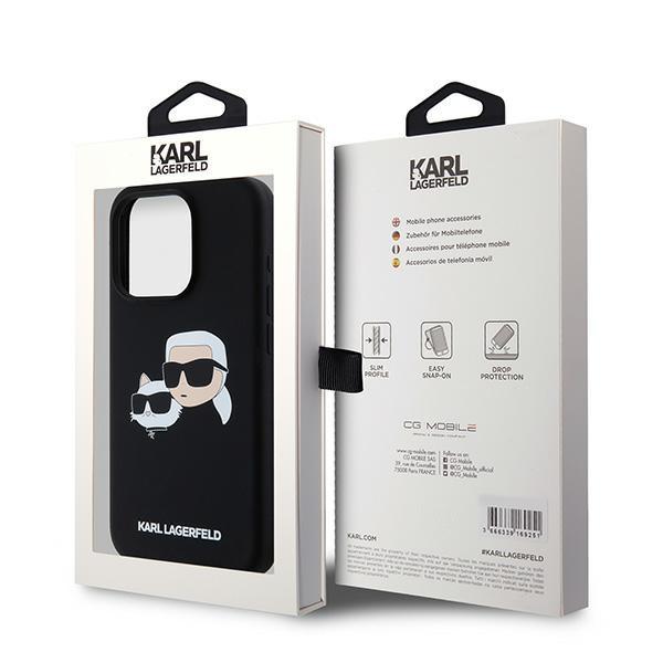 Karl Lagerfeld Klhmp15Xskchpplk Iphone 15 Pro Max 6.7 Czarny/Black Hardcase Silicone Karl & Choupette Magsafe