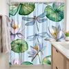 Water Lilies and Dragonflies Shower Curtain - Water-Resistant, Easy To Clean, Adds a Serene and Natural Touch To Your Bathroom