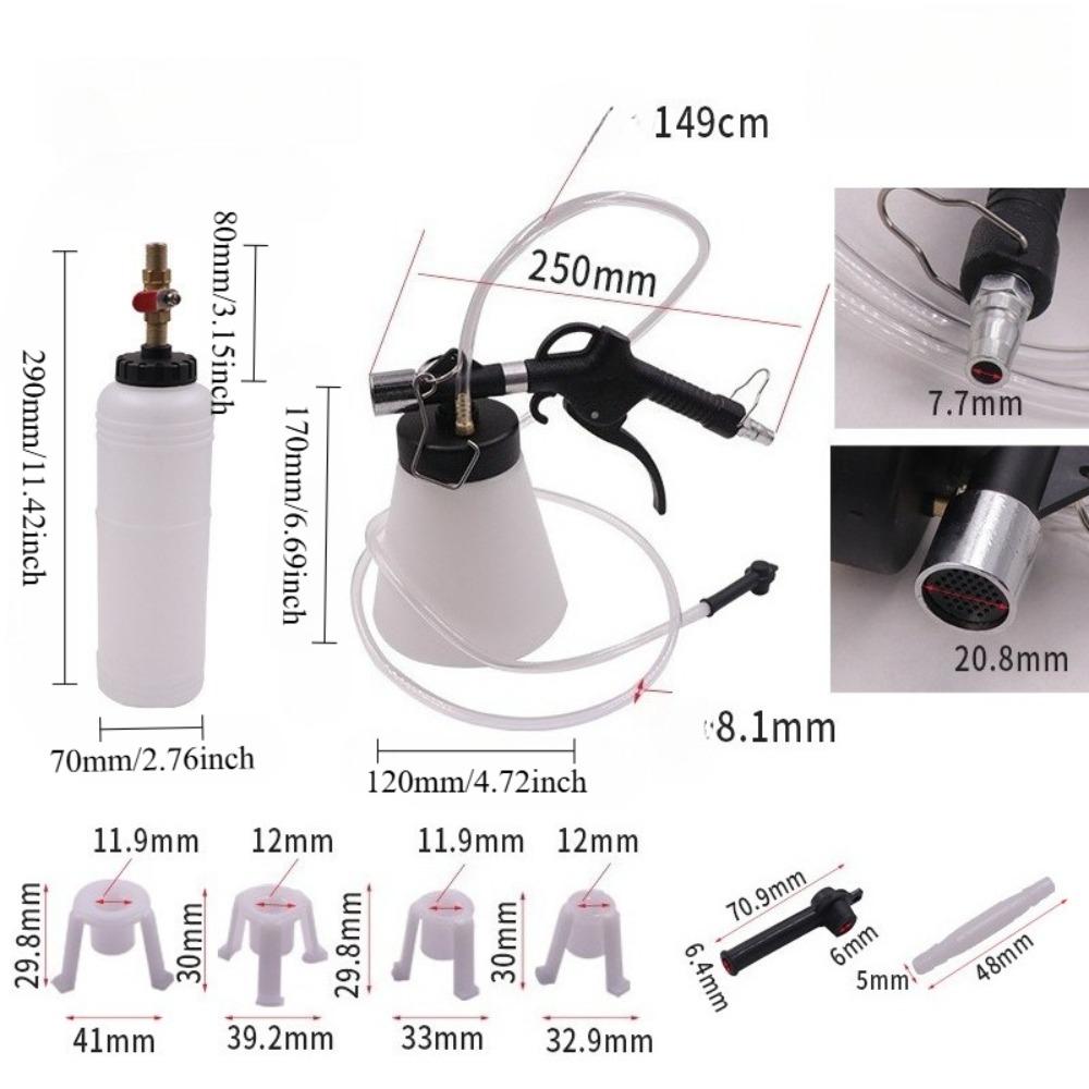 Pneumatic Brake Fluid Exchanger - Auto Suction & Bleeding Tool for Car Brake Fluid Replacement & Automatic Fluid Exchange