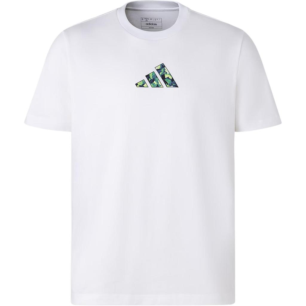 Adidas Lil Stripe Fotorealistické basketbalové tričko s krátkým rukávem s kresleným potiskem abecedy Pánské topy Bílé JH1219