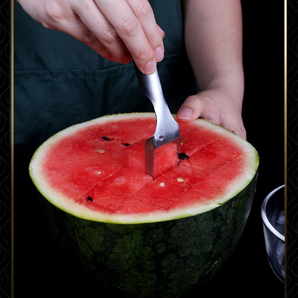 Stainless Steel Watermelon Slicer Portable Handheld Replacement Washable 2 In 1 Home Fruit Fork Slicing Tool Accessories