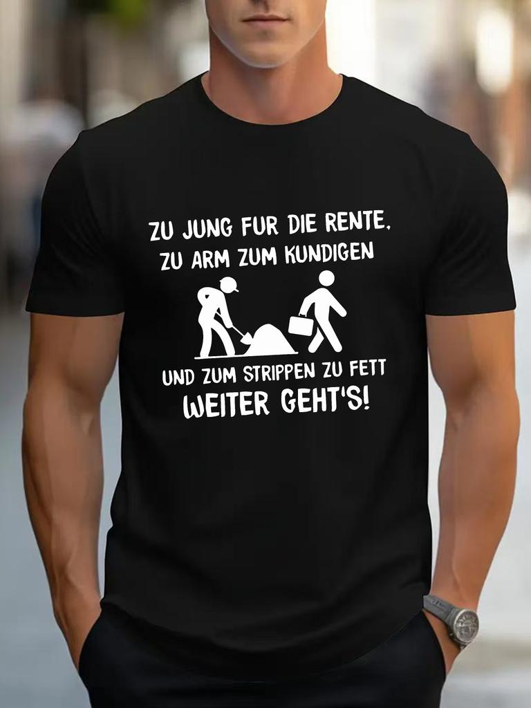 Unisex Cotton Tee GerUnisex Worker Funny Slogan Short Sleeve Crew Neck Casual Humor Street T Shirt For Working Unisex Summer Daily Tops