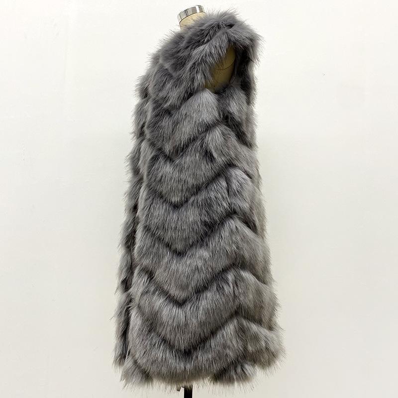 Mao Mao Vest Women's New Autumn and Winter Clothing Outer Wear Temperament Artificial Fur Splicing Jacket Imitation Fox Hair Warm Vest