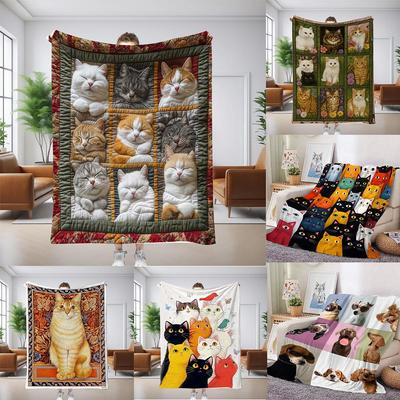 Coperta personalizzata per divano gatto: Flanella Spessa con Stampa Digitale