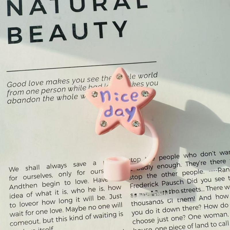 Cute Star Straw Cap Suitable for Stanley Tumbler Cup 10mm Silicone Straw Plug Cover Heat-resistant Dust-proof Cup Accessories