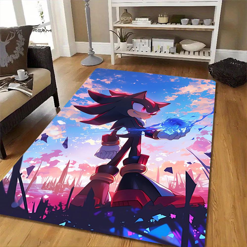 Shadow The Hedgehog Art Print Decoration,Carpet,Living Room,Bedroom, Non-slip,Square rug