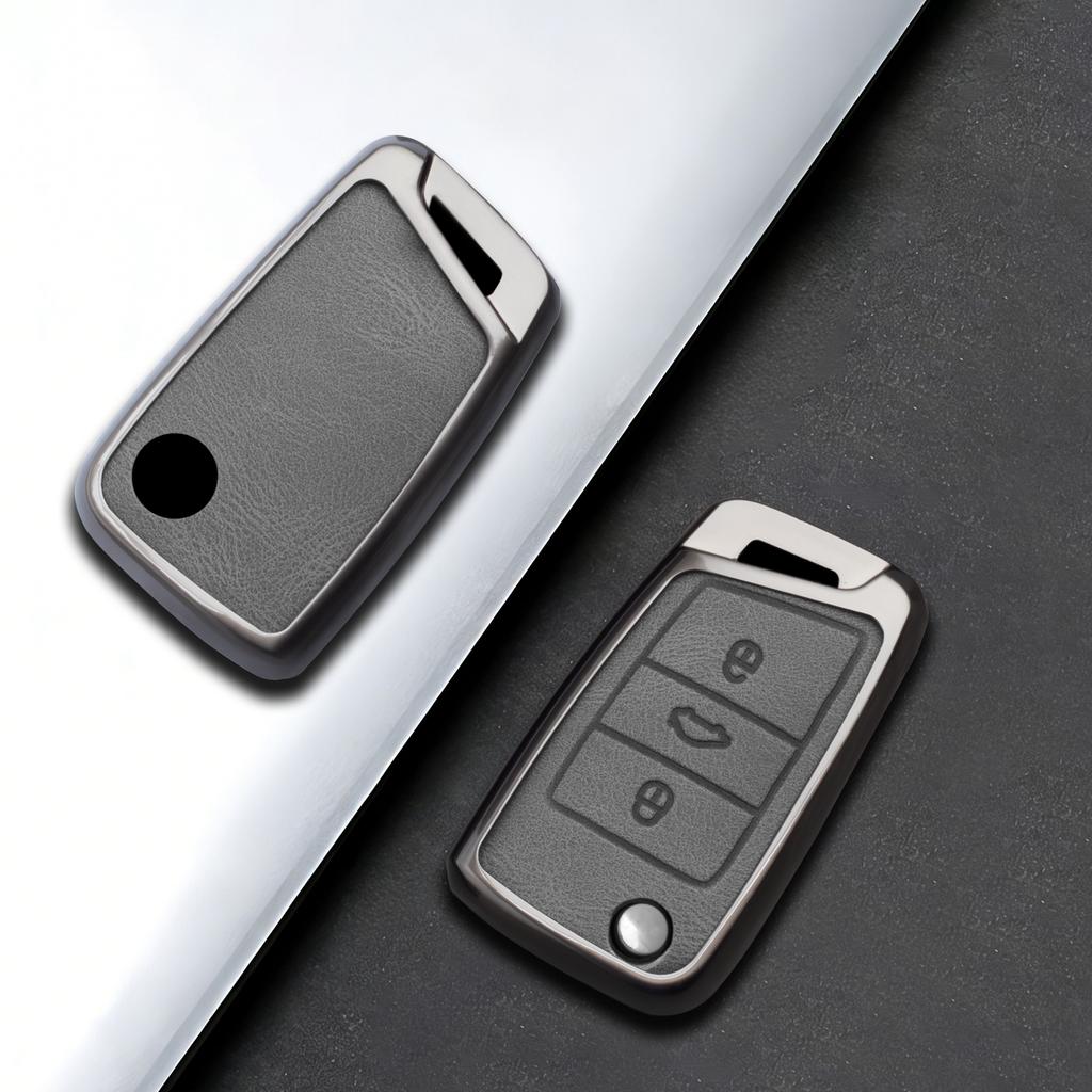 For Volkswagen Vw Golf 7 Alltrack Mk7 Tiguan Seat Ateca Leon Ibiza Skoda Octavia 4Button Alloy Car Key Case Cover Shell Fob