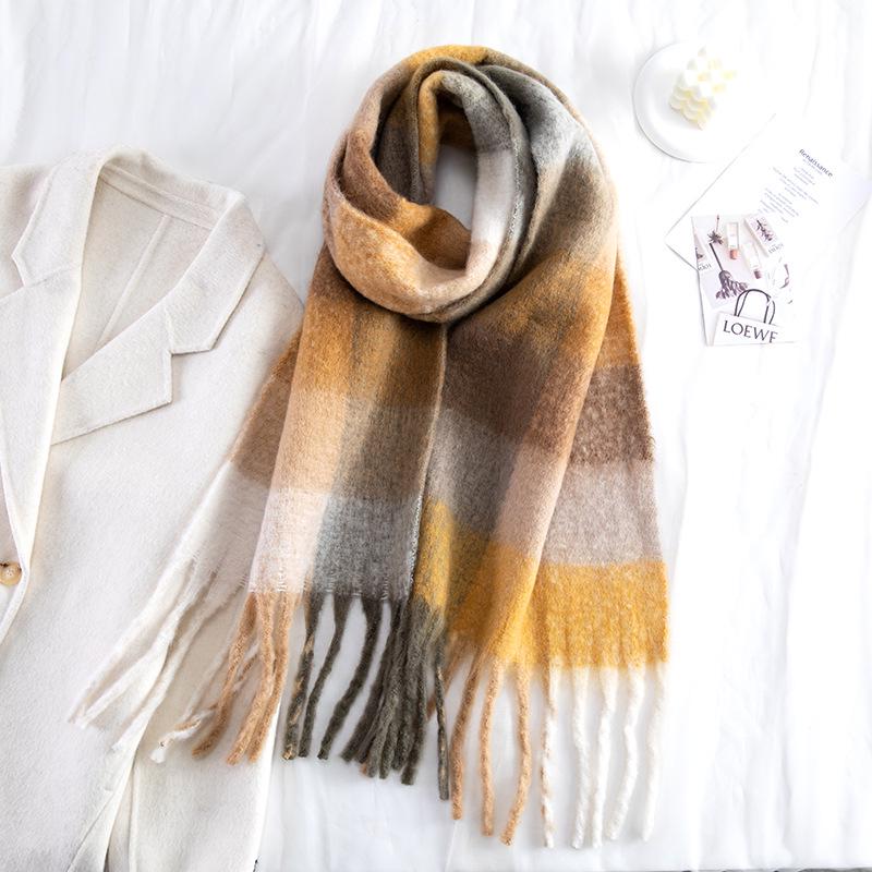 Women's European and American Style Long Fringe Mohair Scarf - Warm Autumn/Winter Shawl & Neck Warmer