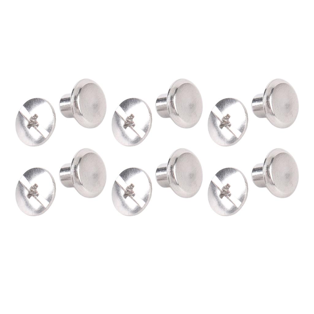 100 Sets Rivet and Screw Stainless Steel M2.5 Flat Round Head Rivet Fastener Set for Leather Crafts Clothing Decoration