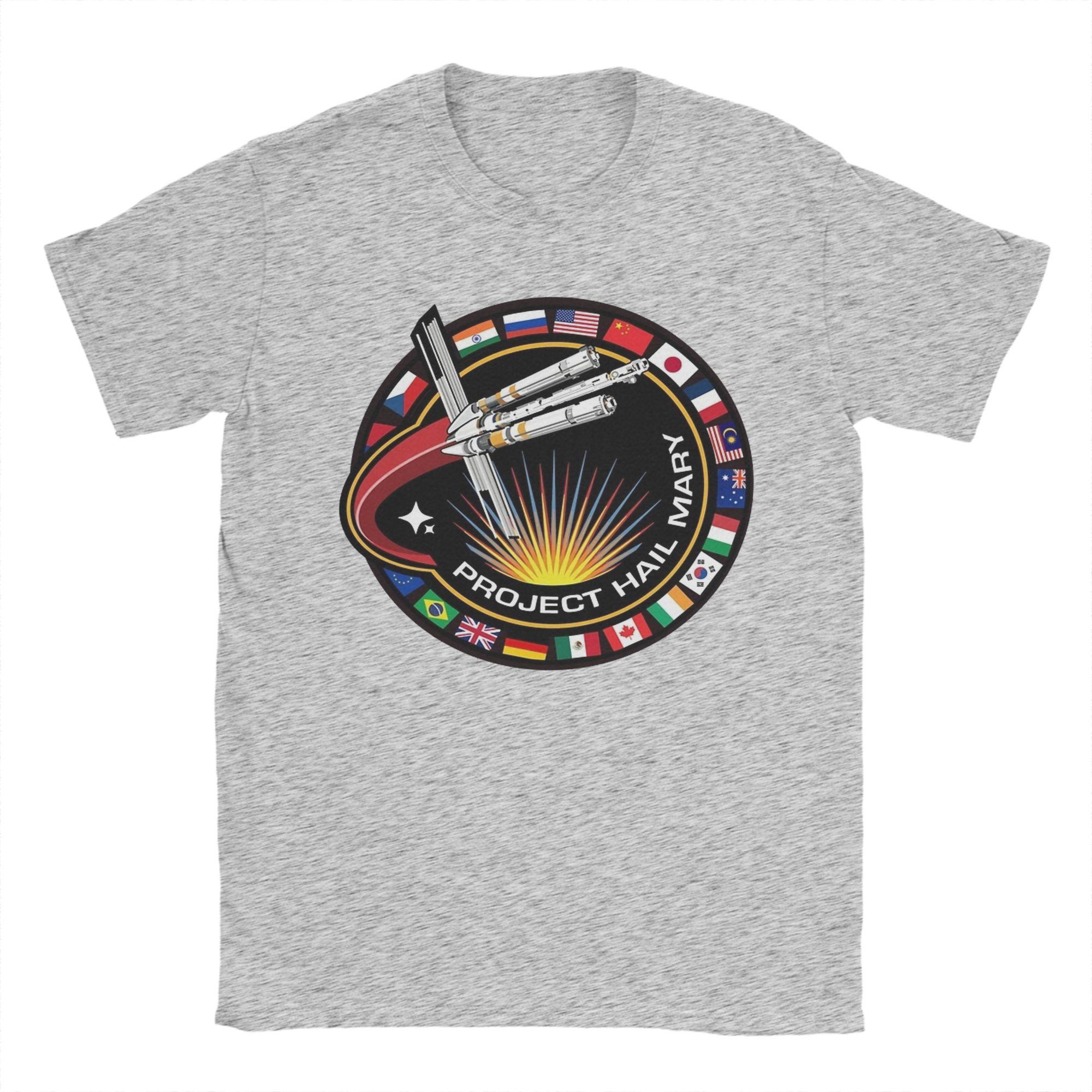 

Unisex Project Hail Mary Mission Patch With Countries T Shirt 100 Cotton Clothes Vintage Short Sleeve Neck Tees Graphic TShirts L