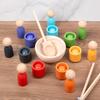 Montessori Color Sorting Cups & People Game: 7 Colors, Beads & Clips for Ages 1-4 Early Education