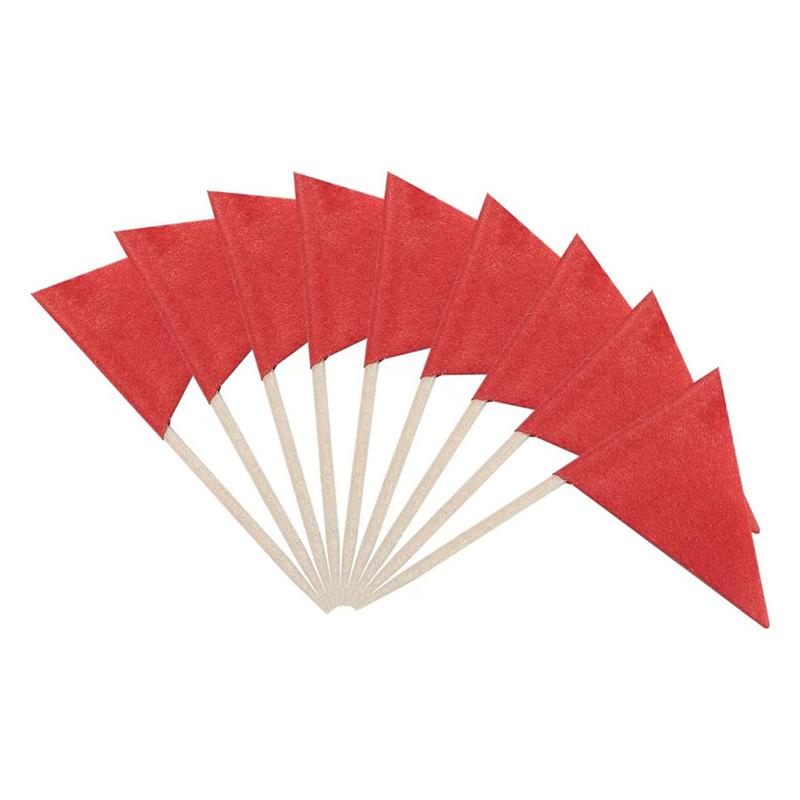 1000 Pcs Solid Red Toothpick Flags Small Mini Plain Red Color Stick Cupcake Toppers Flags DIY Decoration