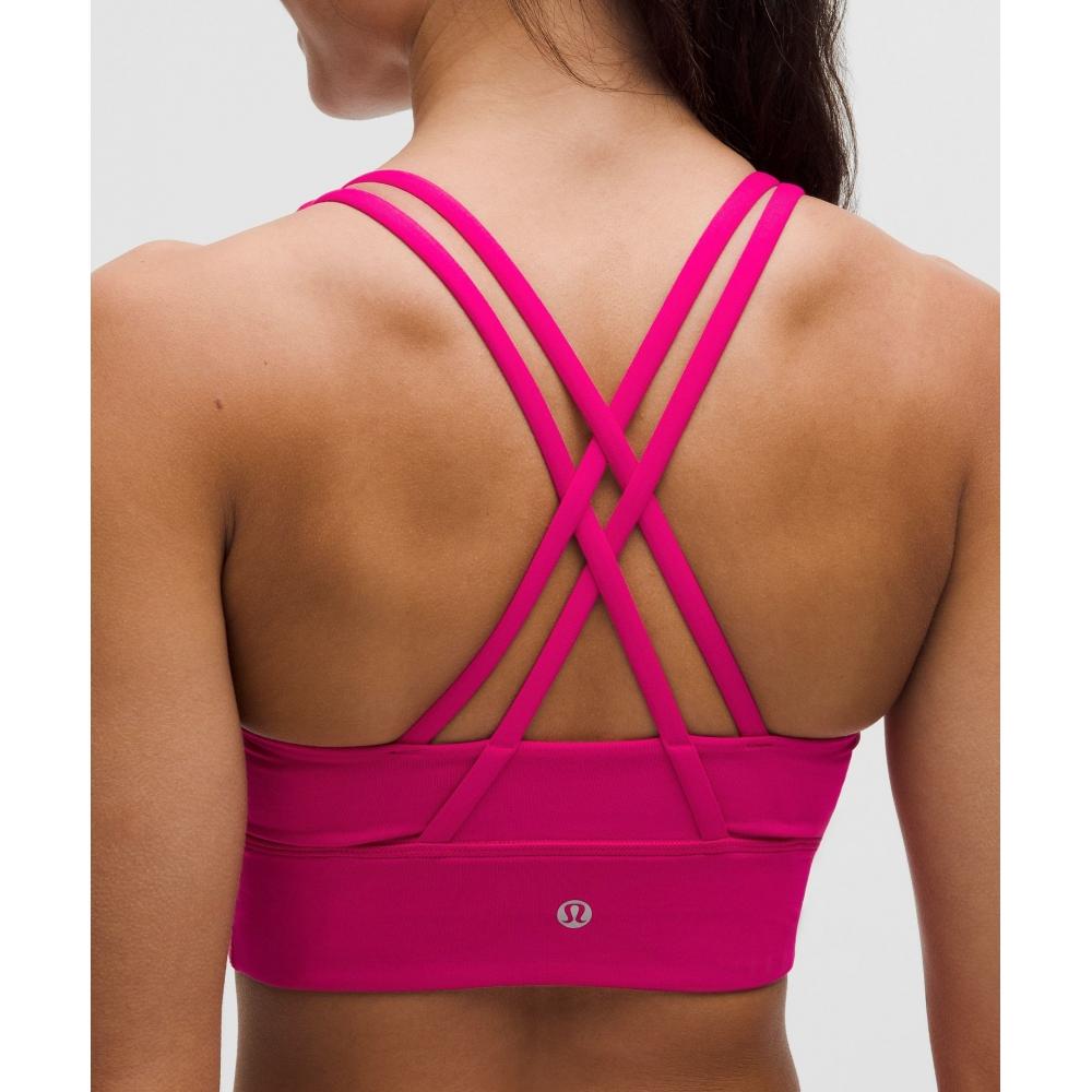 Lululemon Energy Longline Bra  MeDium Support  B D Cups Calypso Pink