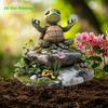 Yoga Turtle Garden Stake, 2D Flat Acrylic Sitting Zen Turtle Decoration, Sit in Meditation Turtle Yard Art Stake for Planter Lawn Plant Pot