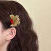 Hairpin Transparent Clip Gentle Non-Harmful Design Smooth Edges Hair Clip Green Gauze Bow Red Beaded Cherry Hair