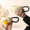 Retro Mug Design Sense Big Ears Ins Style Ceramic Cup Couple Coffee Cup Office Water Cup Home Use