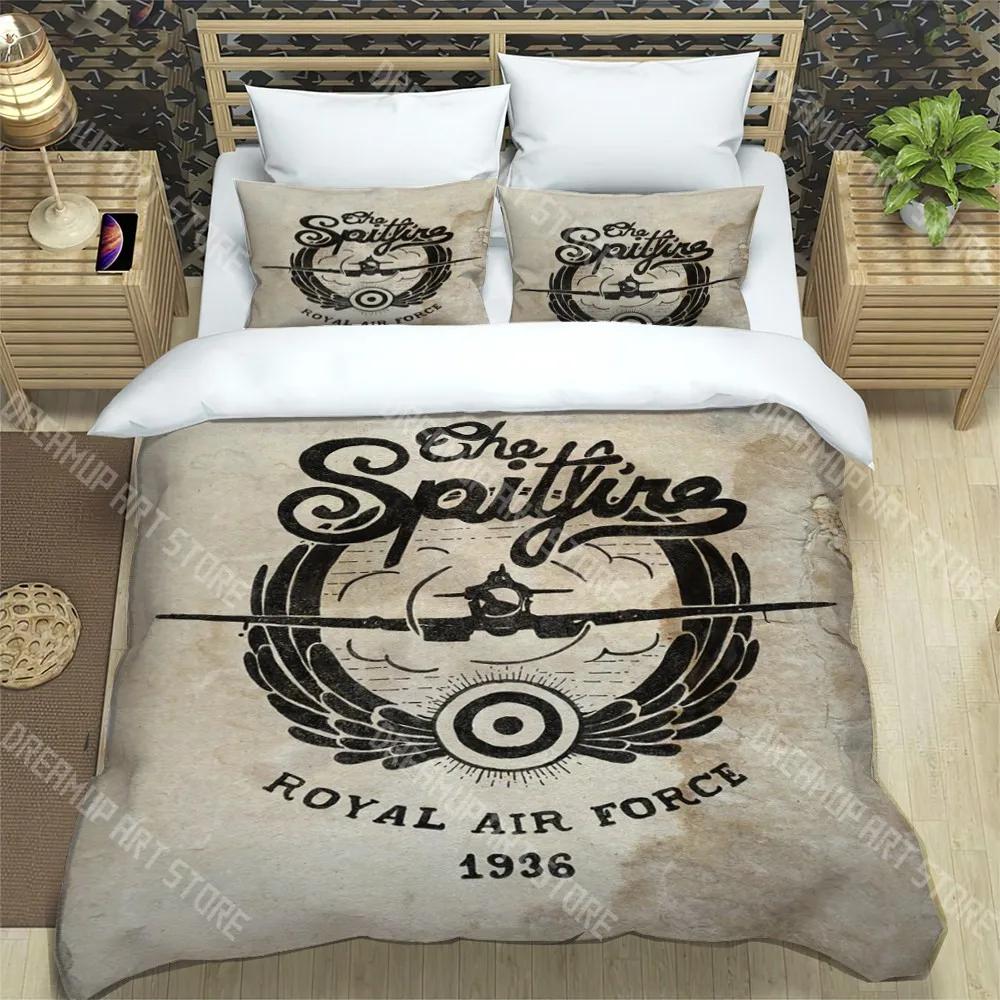 S-Spitfire Fashion Trendy Print Three-piece Set Suitable For Kids Or Adults Quilt Cover Pillowcase Bedding Set Birthday Gif