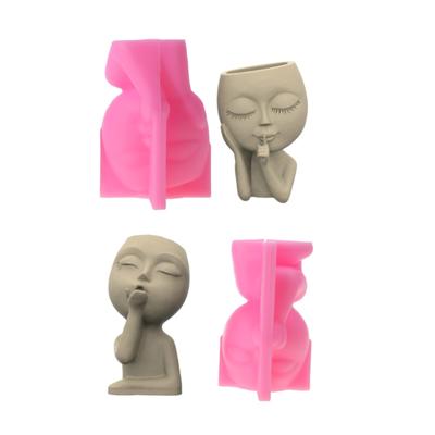 Candle Holder Resin Mold,Gypsum Flower Pot Silicone Molds Doll Epoxy Resin Casting Molds for DIY-Jewelry Storage Box