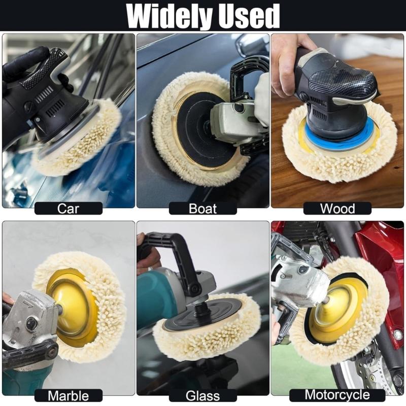 3Pcs Premium Wool Polishing Pad Buffing Pad Ideal For Vehicle Paint Repair Detailing And Finish Enhancement