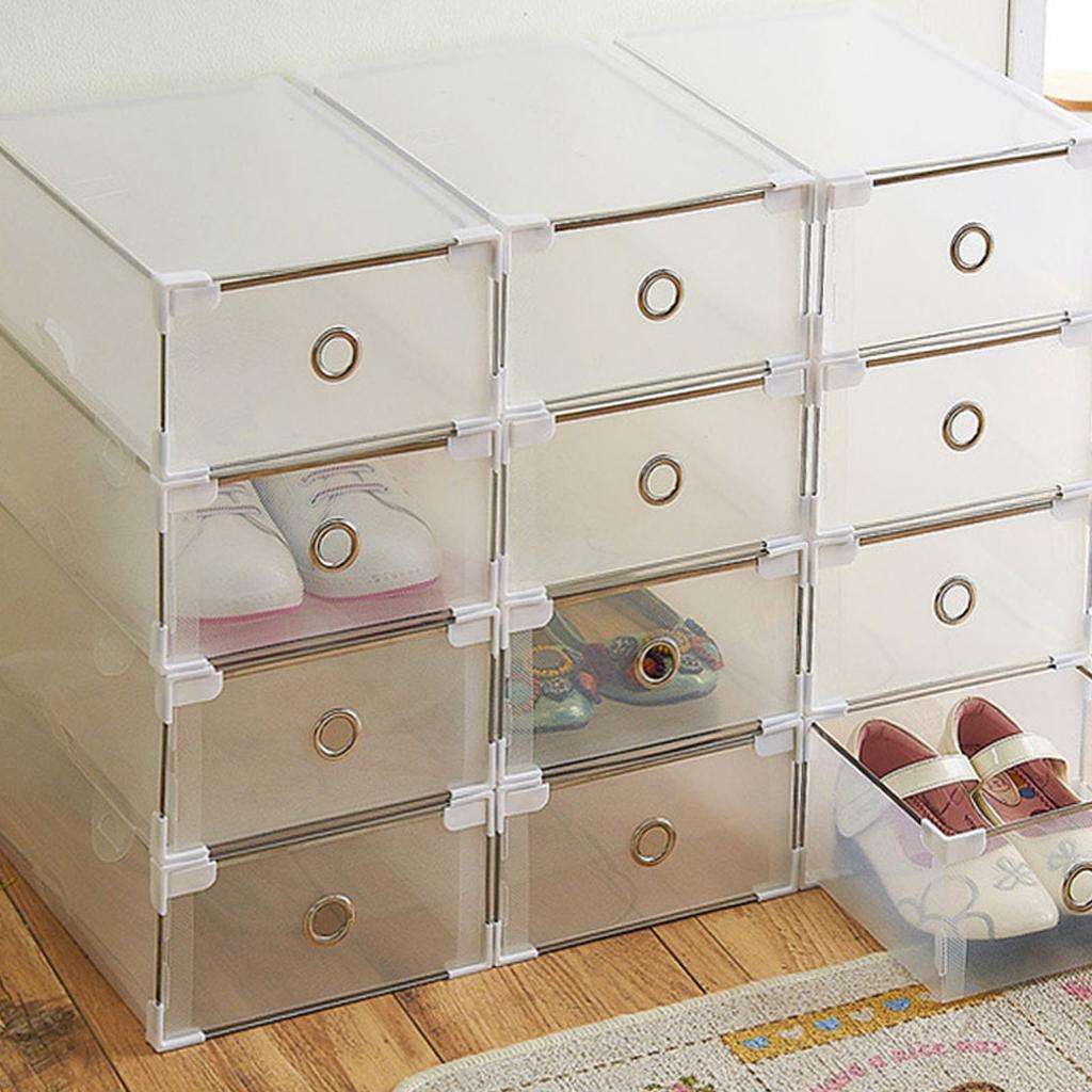 Transparent Shoe Box Drawer Type Dustproof Multifunctional Desktop Organizer Storage Box for