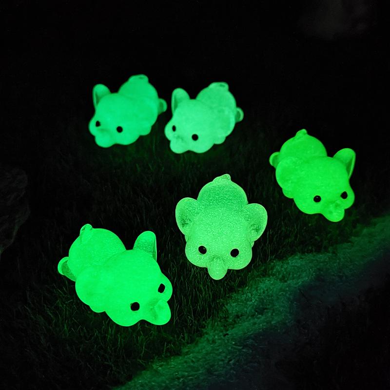 Cute Cartoon Figure Lying On The Ground, Glow-in-the-dark Little Elephant, Resin Handicraft Landscape Decoration Desktop Ornament