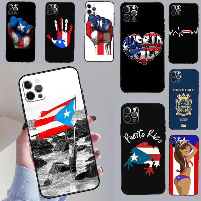 Puerto Rico Flag Phone Case For iPhone 16 14 13 12 11 15 17 Pro Max 13 Mini 15 16 Plus 16e 17 Air Cover Funda