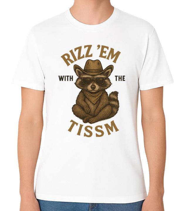 Rizz ’Em With the Tism Funny Raccoon Meme Unisex Graphic T-Shirt S
