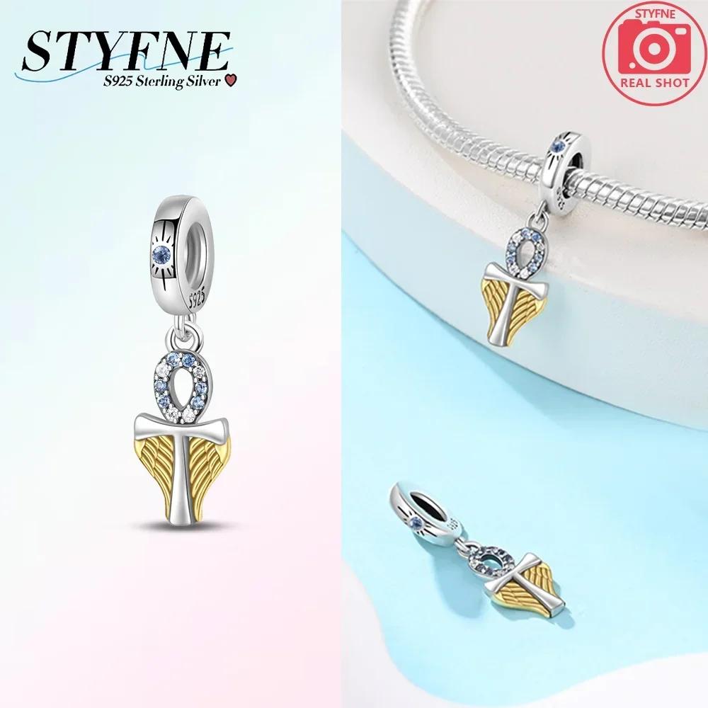 Pendants Woman Blue Copper Sunflower Purple Blue Cross Beads Charms Fit Original Pendant Bracelet Women Jewelry