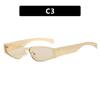 Silver Frame Y2K Cat Eye Sunglasses Women Small Narrow Frame Vintage Retro Sporty Punk Hip-Hop Style Fashion Sunglasses UV400