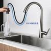 Gun Gray Pull-out Kitchen Faucet Hot And Cold Water Washbasin Sink Faucet Rotatable Retractable