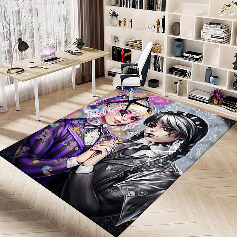 1PC Gothic Punk Extra Large Non Slip Floor carpet, Office, family, bedroom Large Area Rug Indoor Rugs, Vibrant Colors