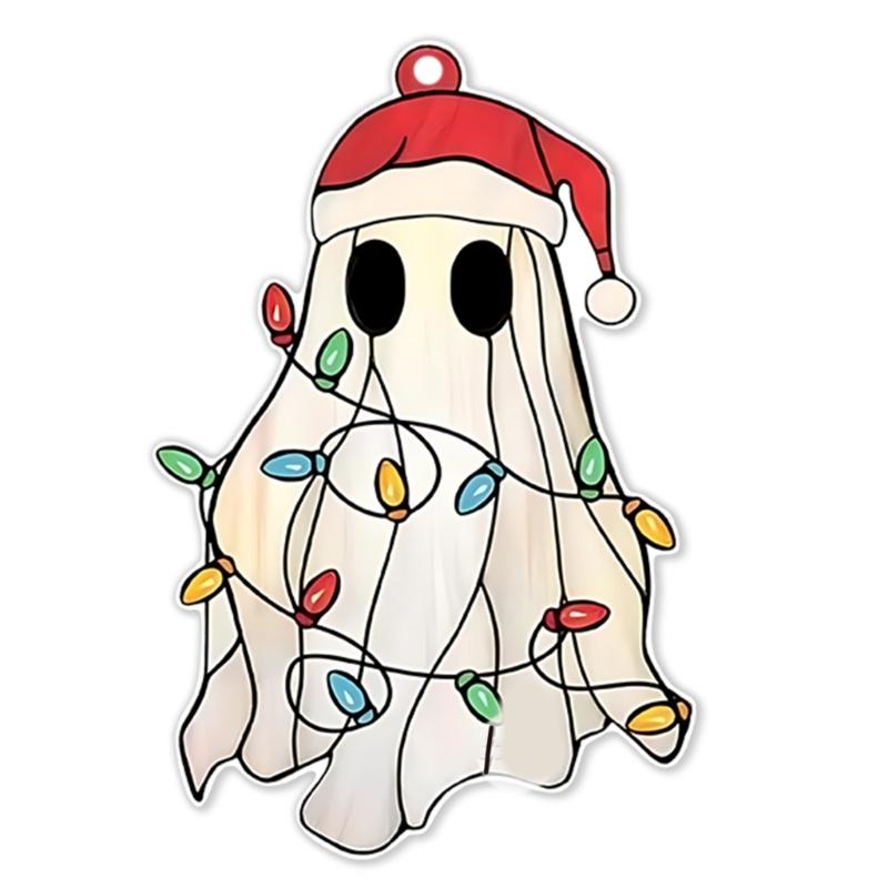 Cartoon Halloween Ghostly 2D Flat Acrylic Wall Decors Light Hanging Craft Ornament For Home Office School Decoration