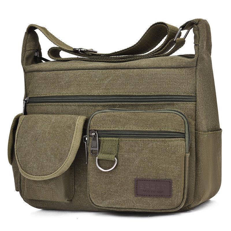 Men Canvas Shoulder Bag With Casual Design For Travel And Commute