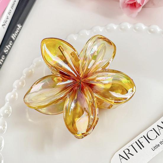 Women Hair Claw Candy Color Flower Shape Hair Clip Elegant Anti-slip Hair Fixing Back Head Hairpin Hair Accessories