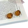 Gradient Amber Maillard Round Stud Earrings for Women - Unique High-End Ear Jewelry
