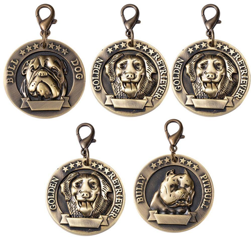 Pet Supplies Dog Tag 3D Embossed Nameplate Anti-lost Stainless Steel Pet Metal ID Card