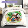 Minecraft Zombie Pattern Bedding Quilt Set  Home Decoration  Gift (1 * duvet cover + 2 * pillowcase  without core)