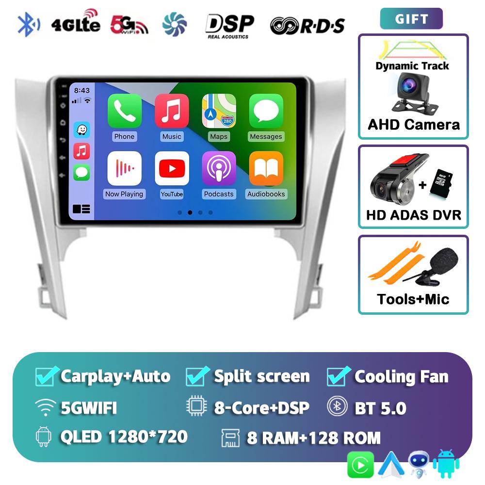 Android 14 Carplay Auto For Toyota Camry 7 XV 50 55 2011-2014 Car Radio Multimedia Video Player Navigation Stereo GPS No 2din 4G