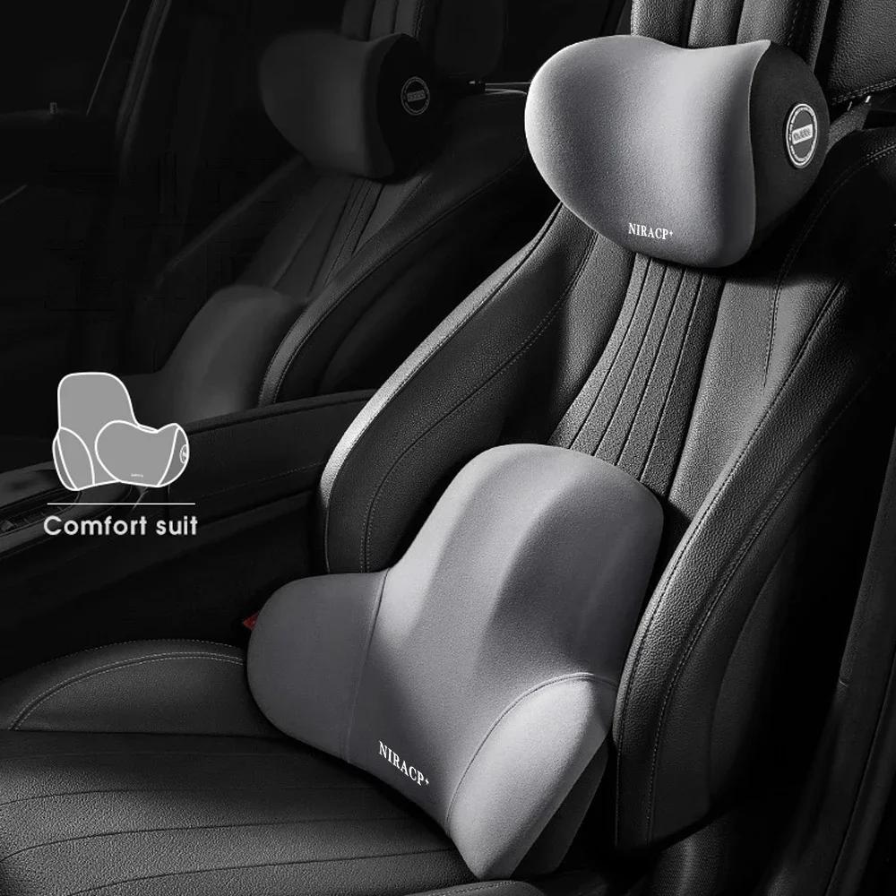 Car Memory Foam Lumbar Support Cushion, Polyester Fabric, Anti-Slip, Washable, Ergonomic Design, Slow Rebound Memory Material