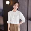 Women's Chiffon Three-Quarter Sleeve Round Neck Blouse