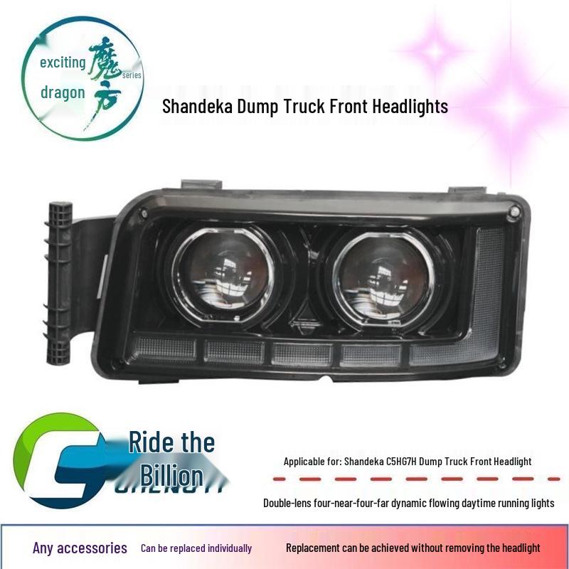Compatible Shandeka Dump Truck Super Bright All-LED Front Headlight Assembly for Howo TX Right