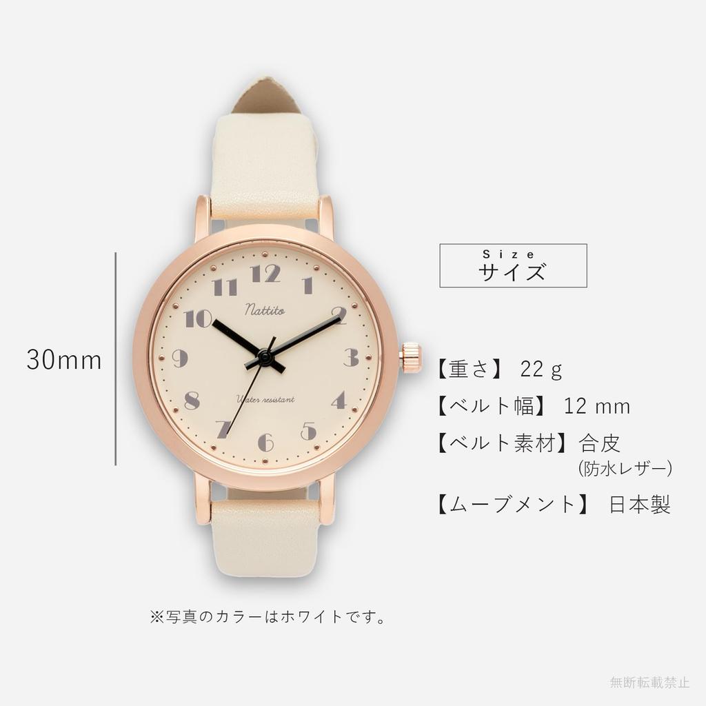 Fieldwork Analog Watch with Leather Waterproof Leather 10 ATM Water WP Cape Women's Strap, Strap, Resistance, Gray, ST302-2