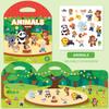 Reusable Cartoon Sticker Book Educational DIY Puzzle Toy for Kids Multiple Scenarios Classic Learning Gift for Children