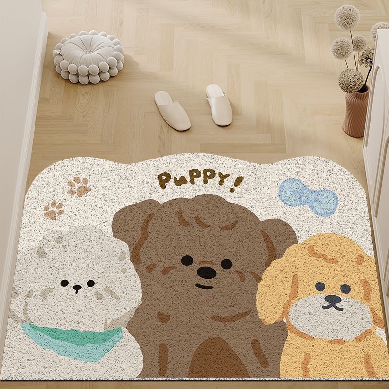 Cartoon Mengqu Silk Circle Floor Mat Door Dirt-Resistant Entry Door Floor Mat Household Wear-Resistant Dirt-Resistant Entry Door Entrance Foot Mat