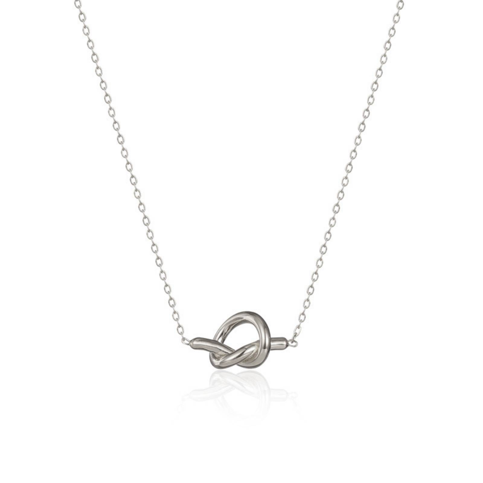 Forever Love Heart-shaped Knot Pendant Necklace Women Men Stainless Steel Jewelry Gifts