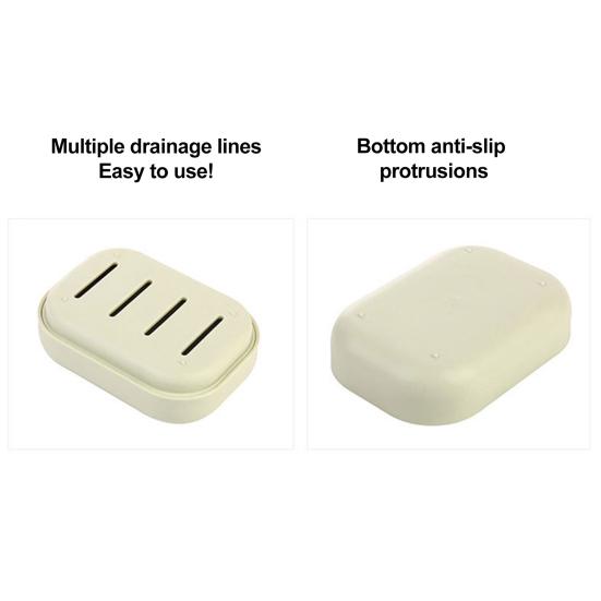 Soap Dish with Drainage Layer Shampoo Bar Holder with Lid Soap Tray Keeps Soap Dry And Clean for Bathroom Shower Bathtub Kitchen