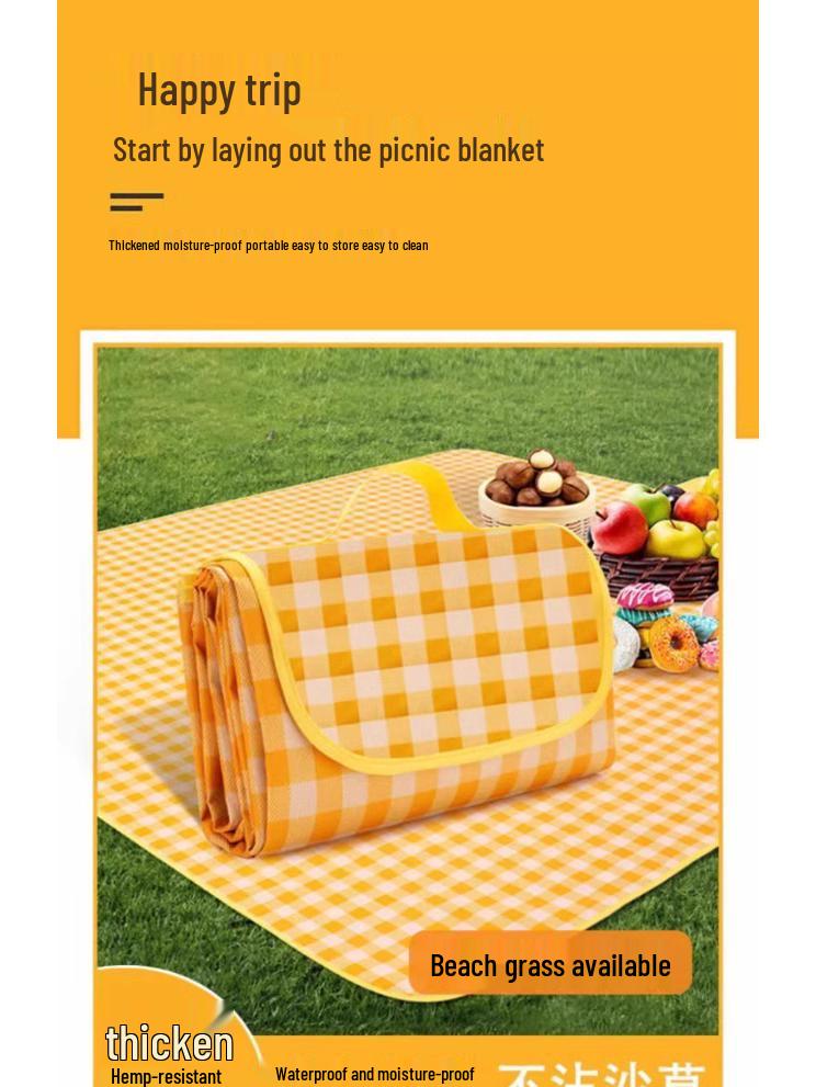 Thickened Waterproof Picnic & Camping Mat - Moisture-Proof, Portable & Foldable