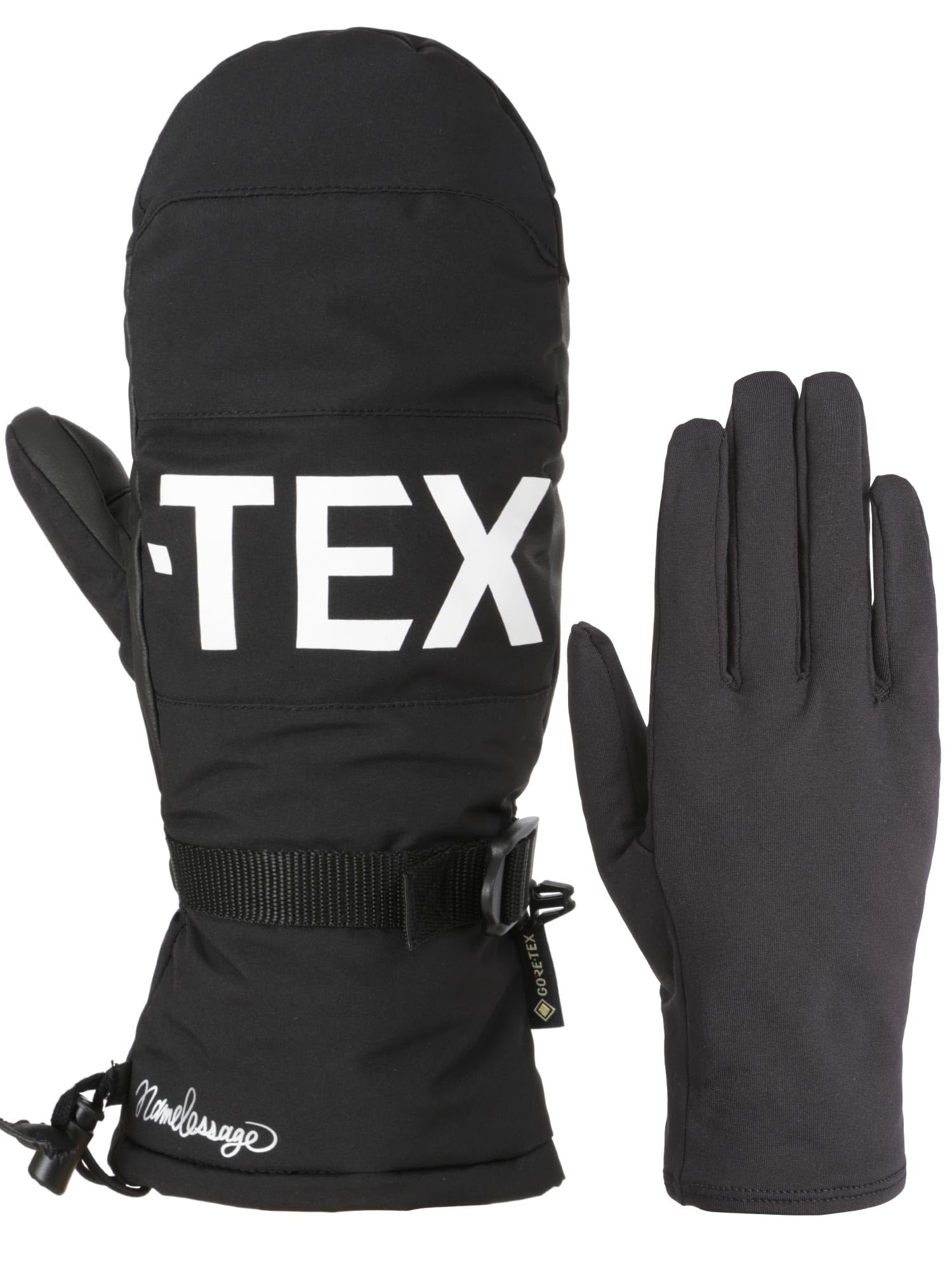 

Namelessage Snowboard Gloves for Men and Long Mittens with Inner Size 6 Colors Snow GORE-TEX Women, Gloves, AGE-33M, Black, L, Available, Gloves, чёрный